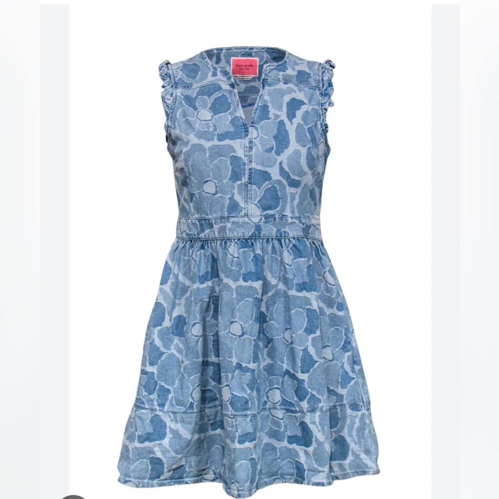 Kate Spade Abstract Peony denim dress, size 2